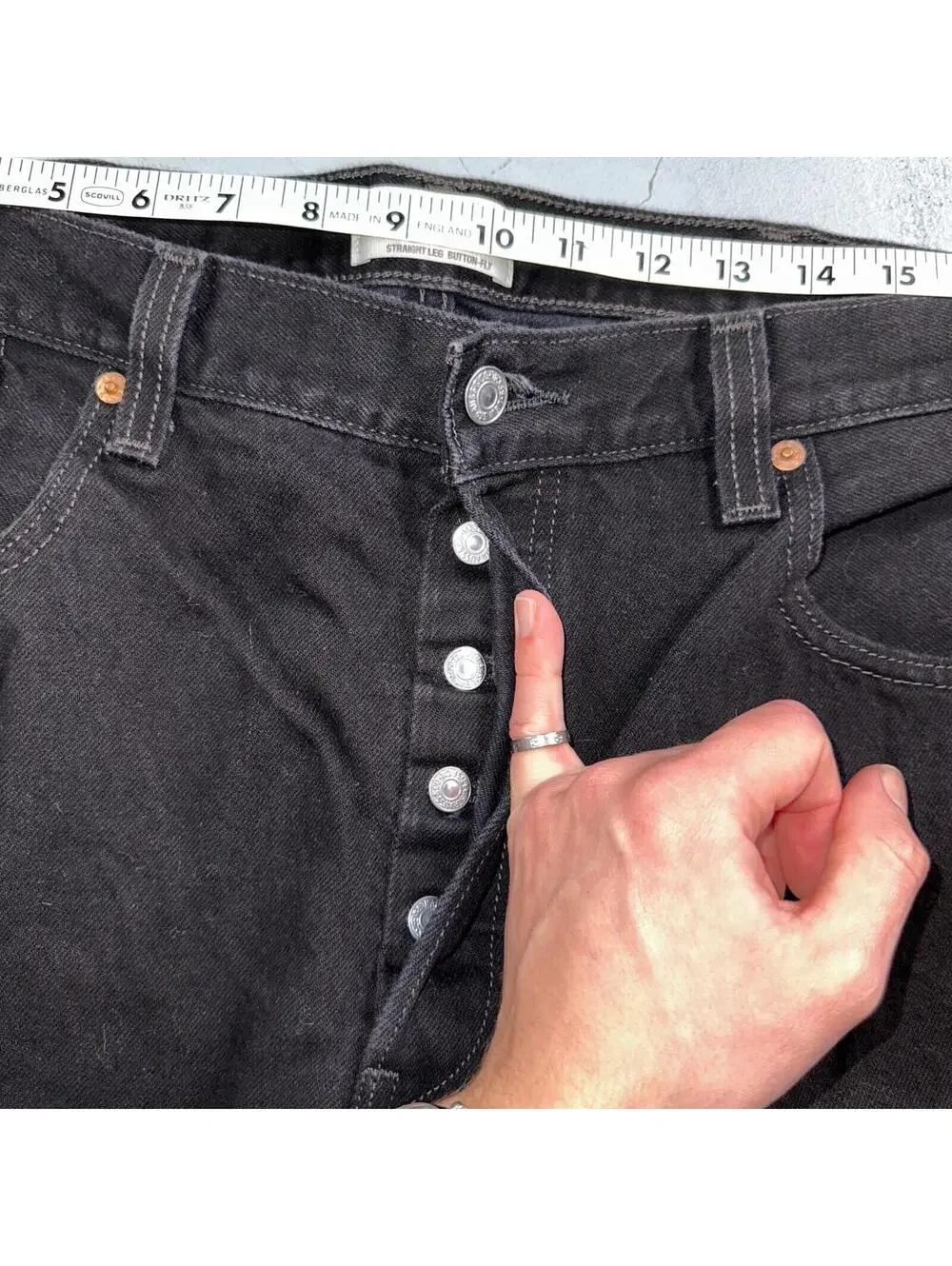 Levis 501 Vintage Y2K Mexico XX Straight Leg Jeans Black Dark Wash 38x30